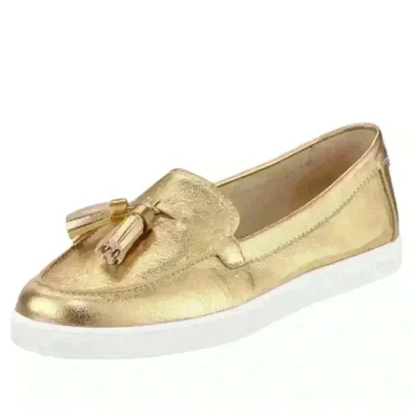Michael Michael Kors Callahan Women Moccasin metallic Gold size 6 - Picture 1 of 8